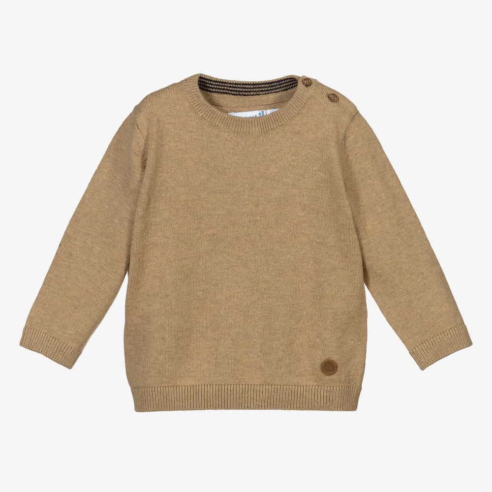 Mayoral - Boys Beige Knitted Sweater | Childrensalon