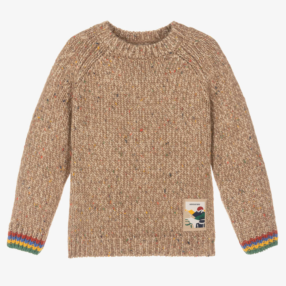 Mayoral - Boys Beige Knitted Sweater | Childrensalon