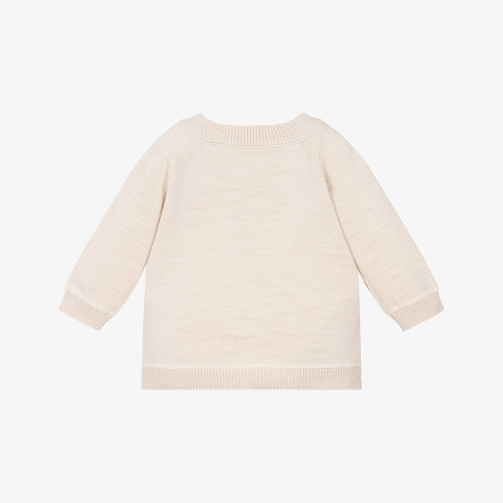 Mayoral Newborn-Boys Beige Knitted Zip Cardigan | Childrensalon Outlet