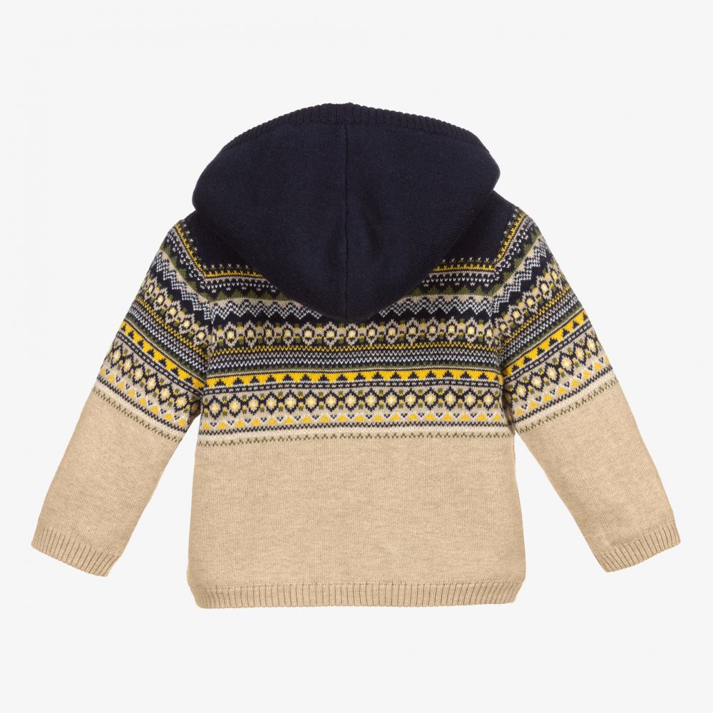 Mayoral-Boys Beige Knitted Zip-Up Top | Childrensalon Outlet