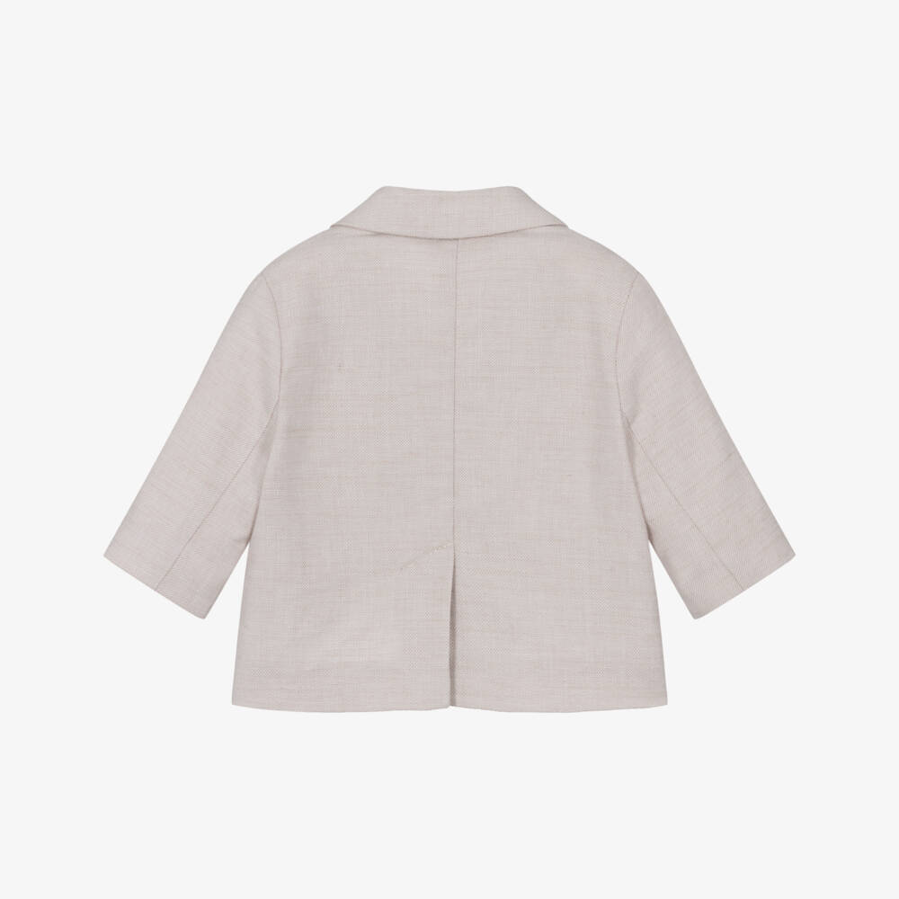 Mayoral Newborn-Boys Beige Linen Blend Blazer | Childrensalon Outlet
