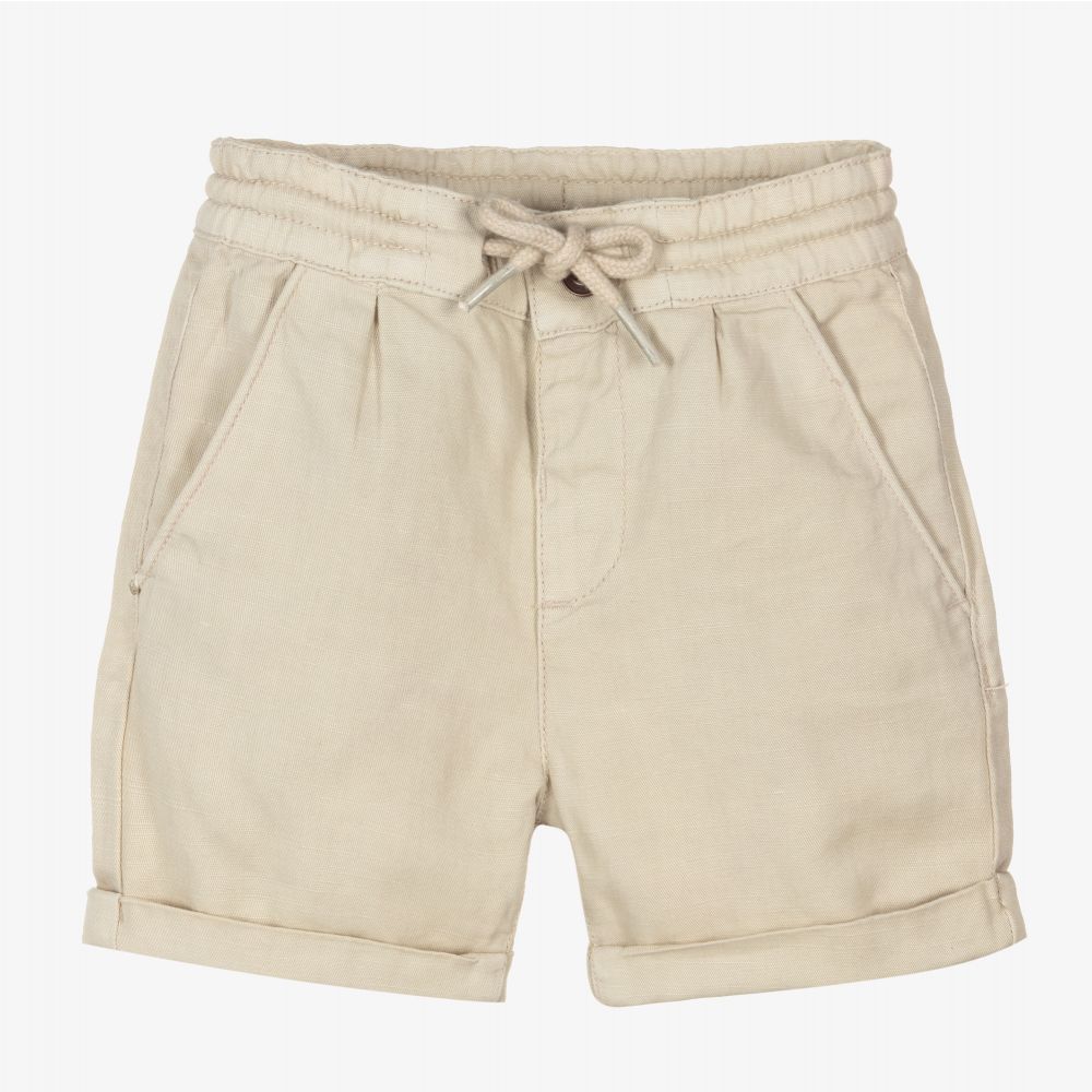 Mayoral - Boys Beige Linen Shorts | Childrensalon