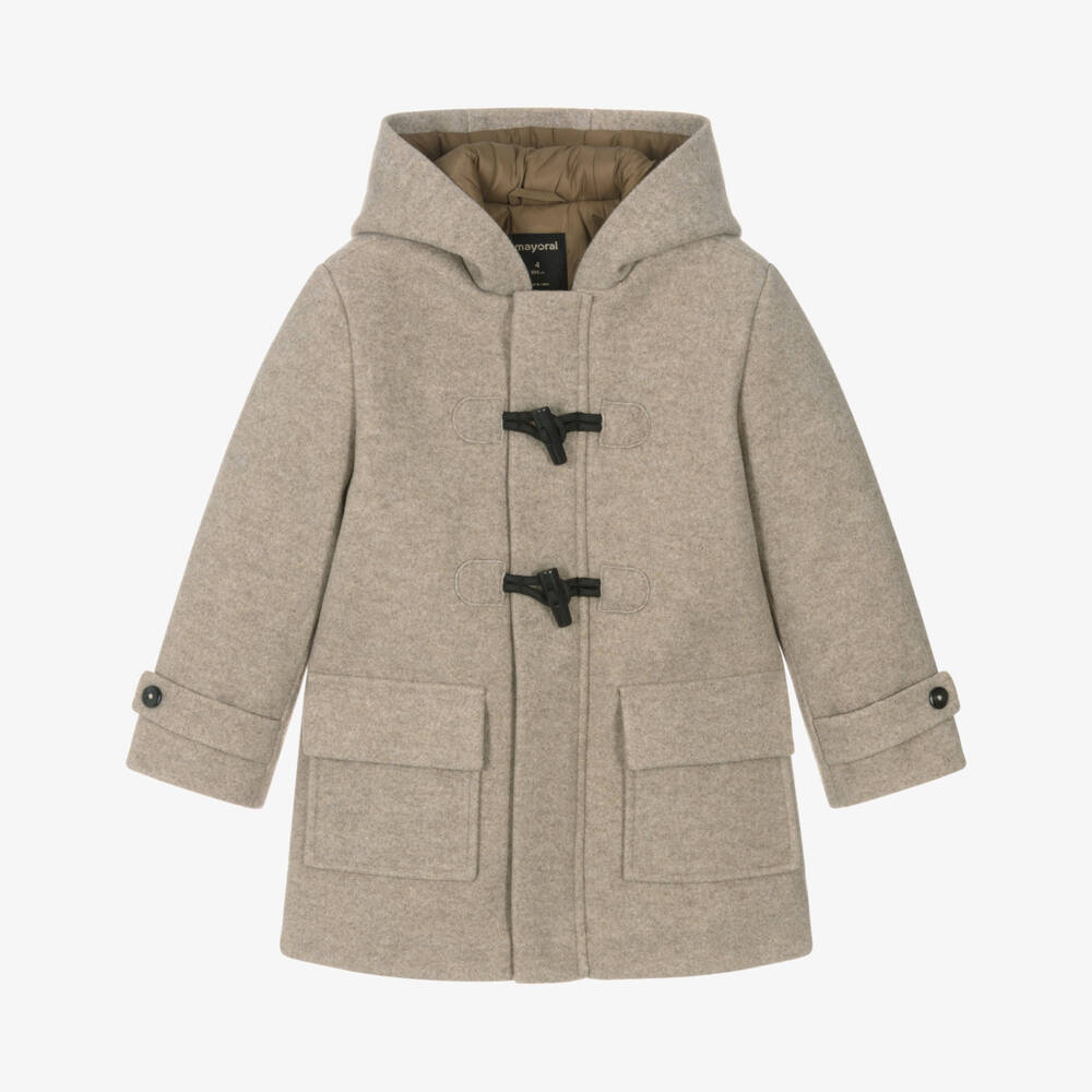 Mayoral-Boys Beige Marl Duffle Coat | Childrensalon Outlet