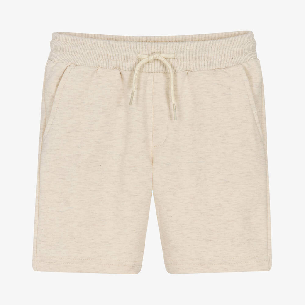 Mayoral-Boys Beige Marl Jersey Shorts | Childrensalon Outlet
