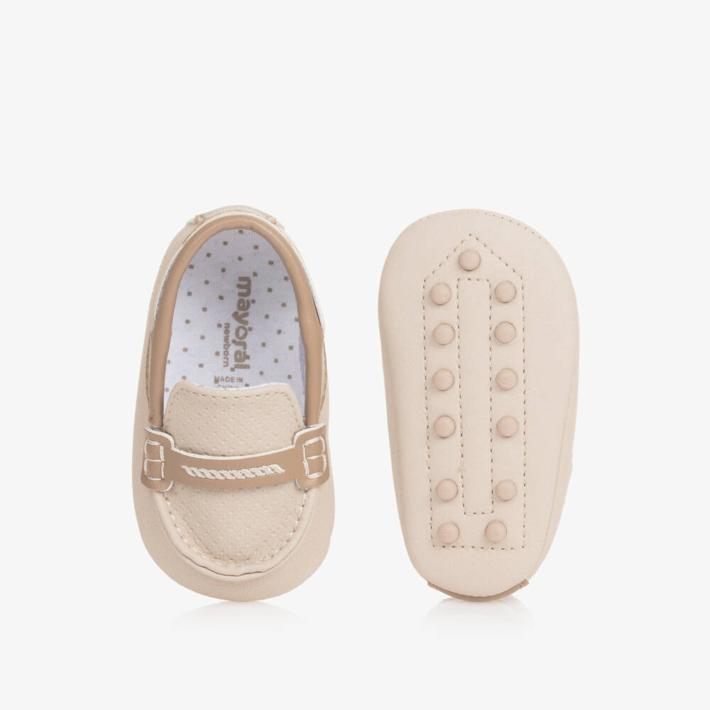 Mayoral Newborn-Boys Beige Moccasin Pre-Walkers | Childrensalon Outlet