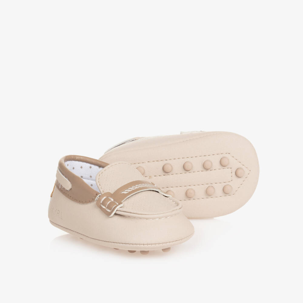 Mayoral Newborn-Boys Beige Moccasin Pre-Walkers | Childrensalon Outlet