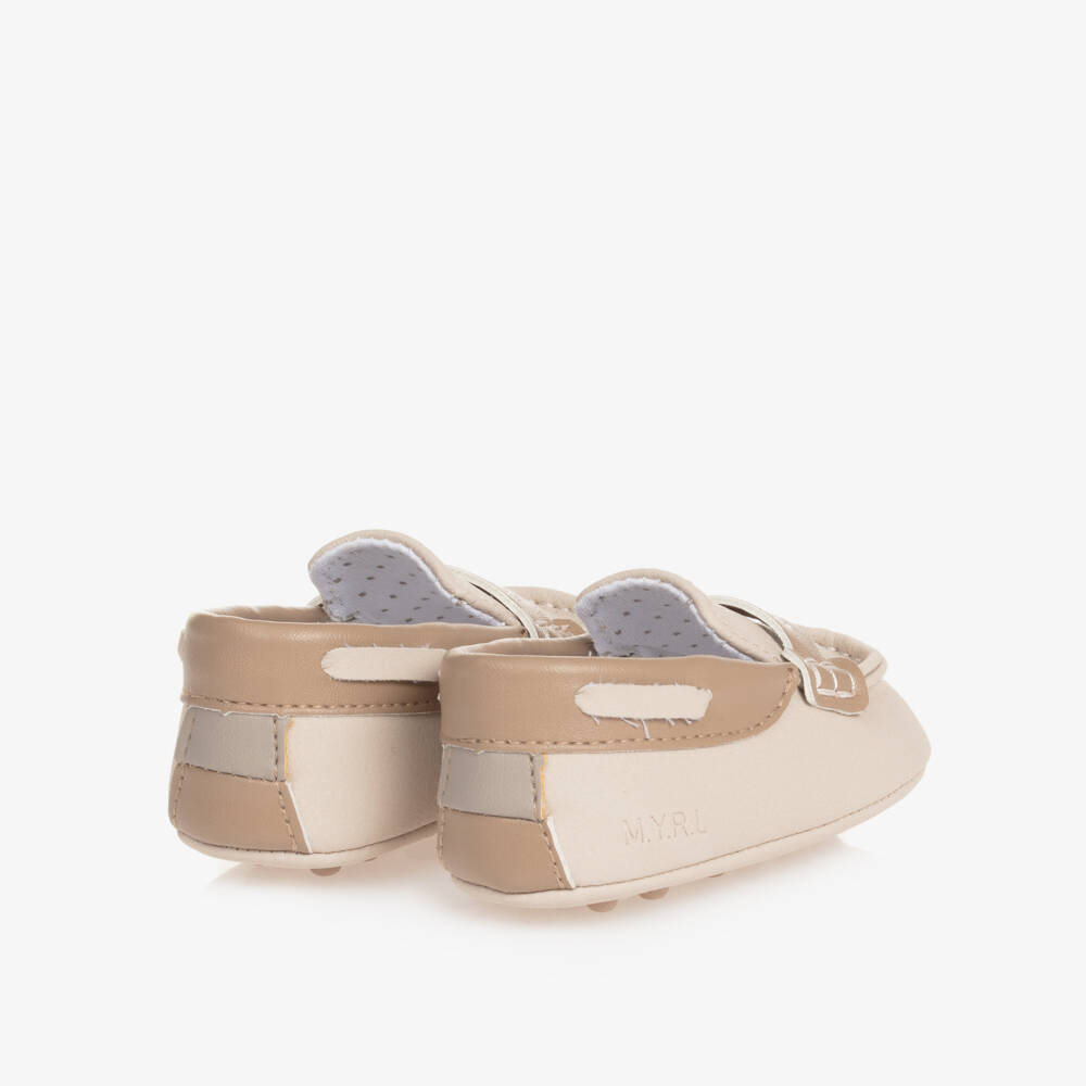 Mayoral Newborn-Boys Beige Moccasin Pre-Walkers | Childrensalon Outlet
