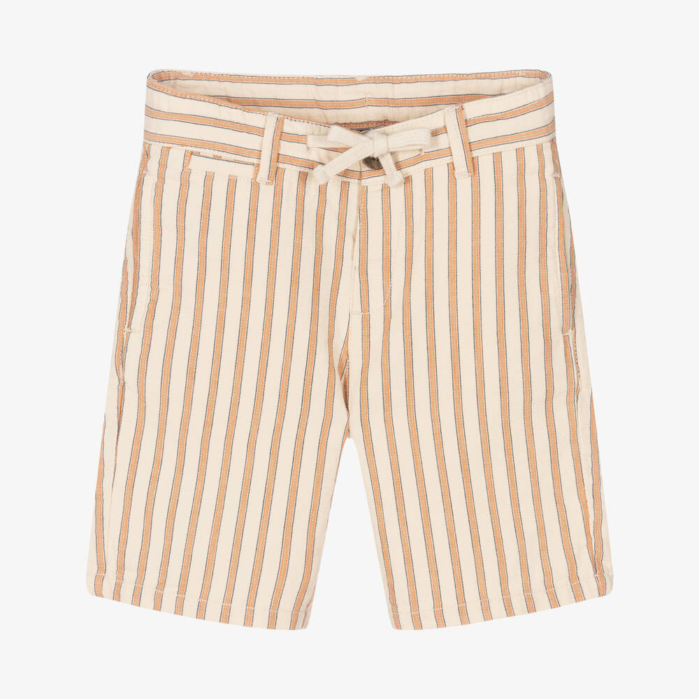 Mayoral - Baumwollshorts in Beige und Orange | Childrensalon