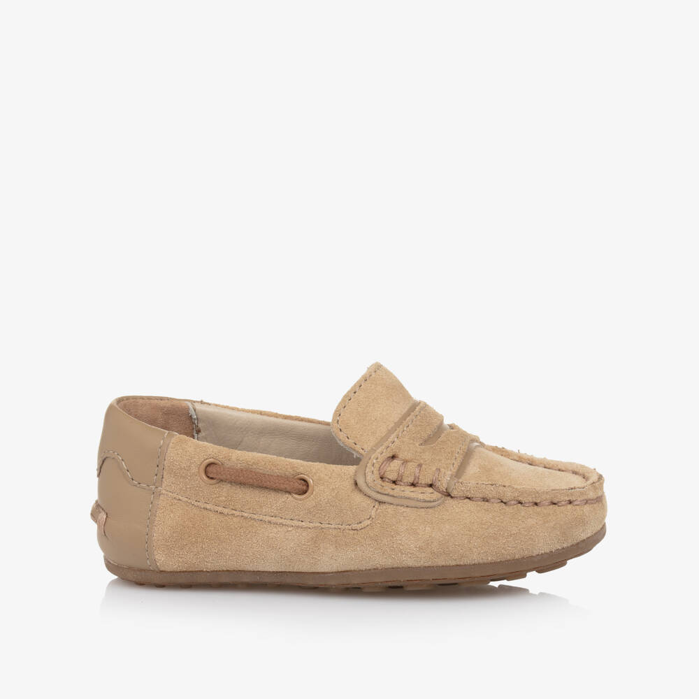 Mayoral-Boys Beige Soft Suede Loafers | Childrensalon Outlet
