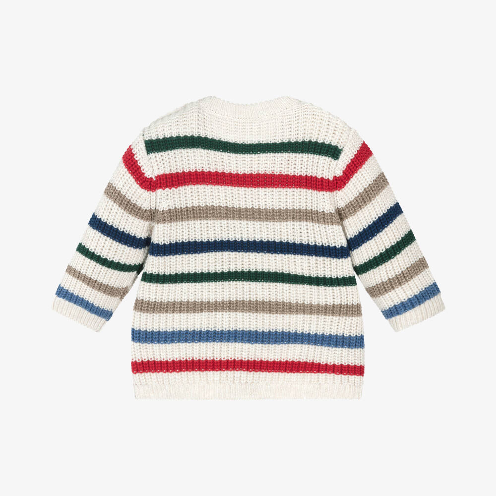 Mayoral Newborn-Boys Beige Striped Knit Jumper | Childrensalon Outlet