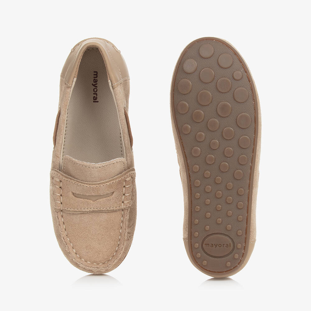 Mayoral-حذاء موكاسين جلد شامواه لون بيج للأولاد | Childrensalon Outlet