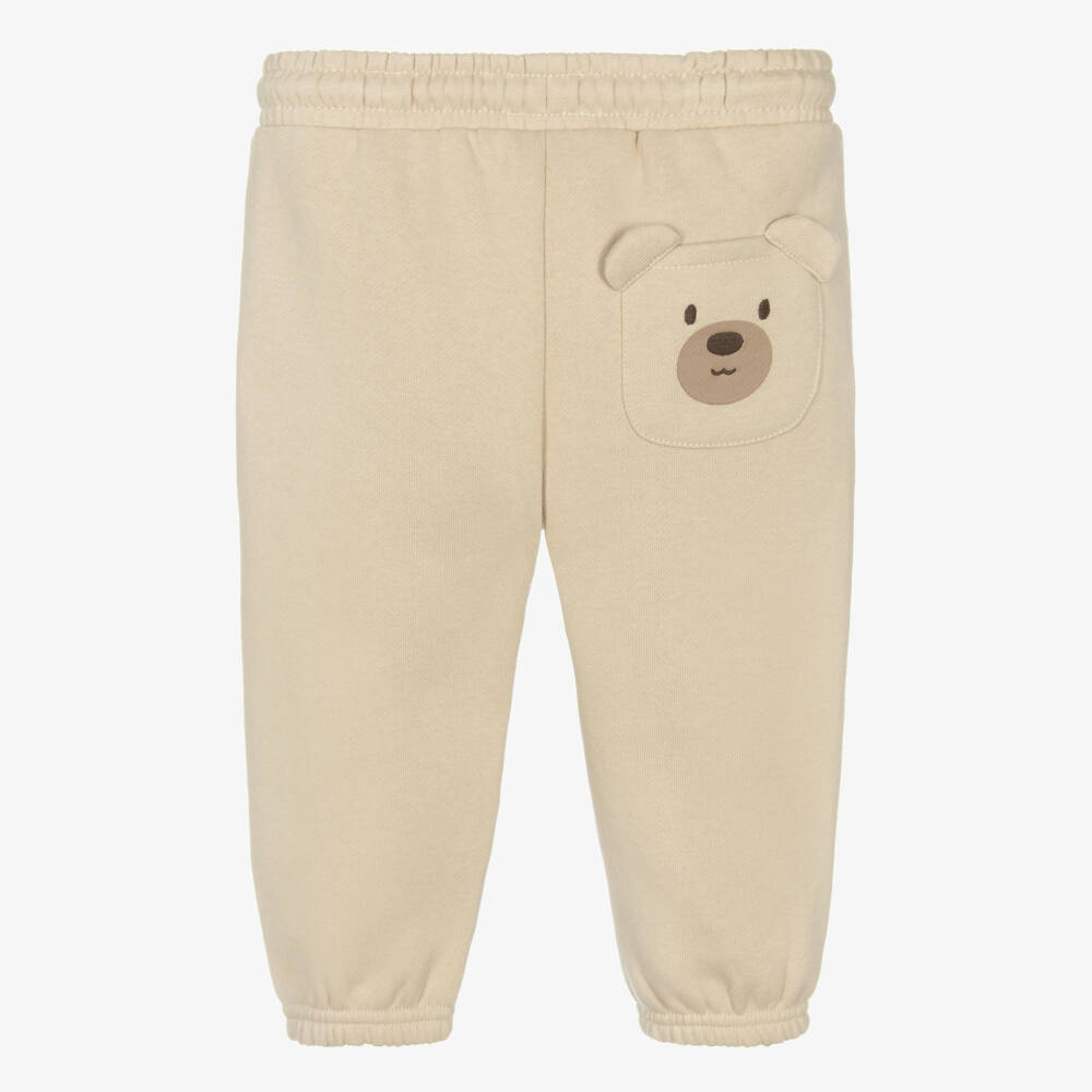 Mayoral-Boys Beige Teddy Bear Jersey Joggers | Childrensalon Outlet