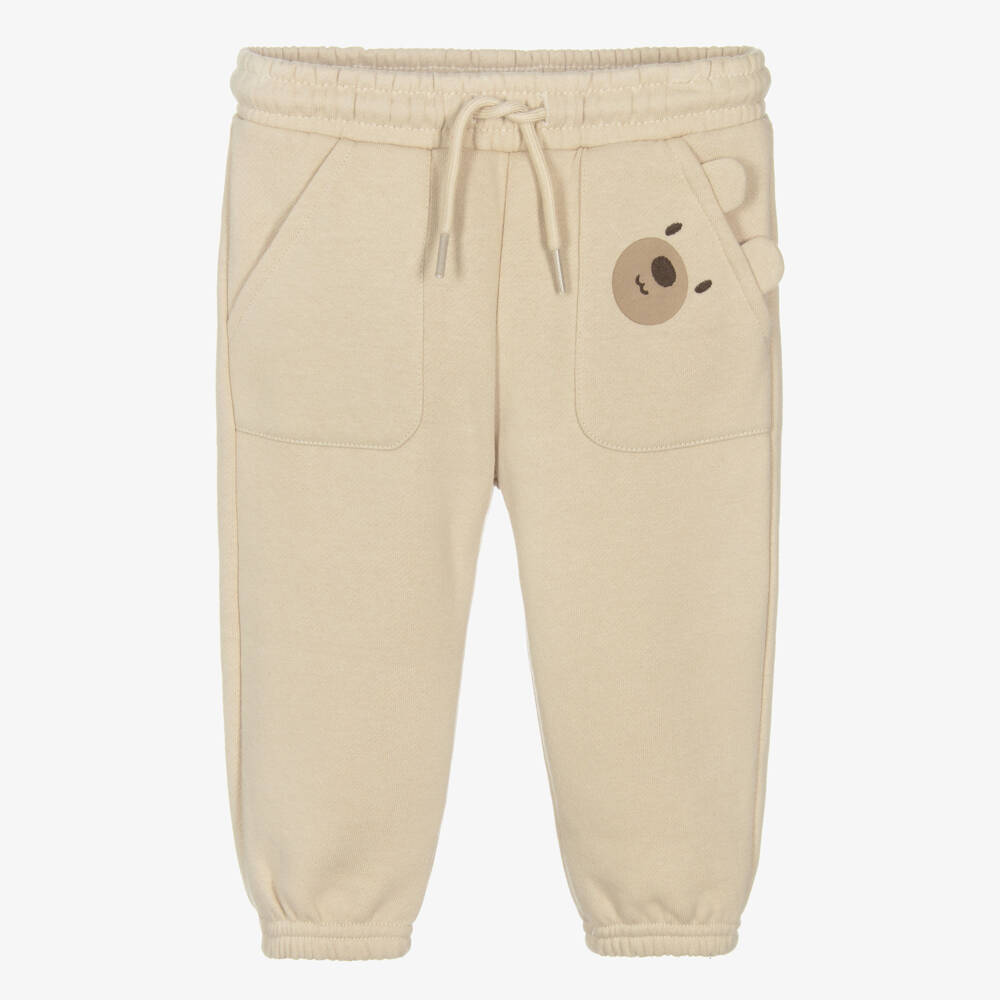 Mayoral-Boys Beige Teddy Bear Jersey Joggers | Childrensalon Outlet