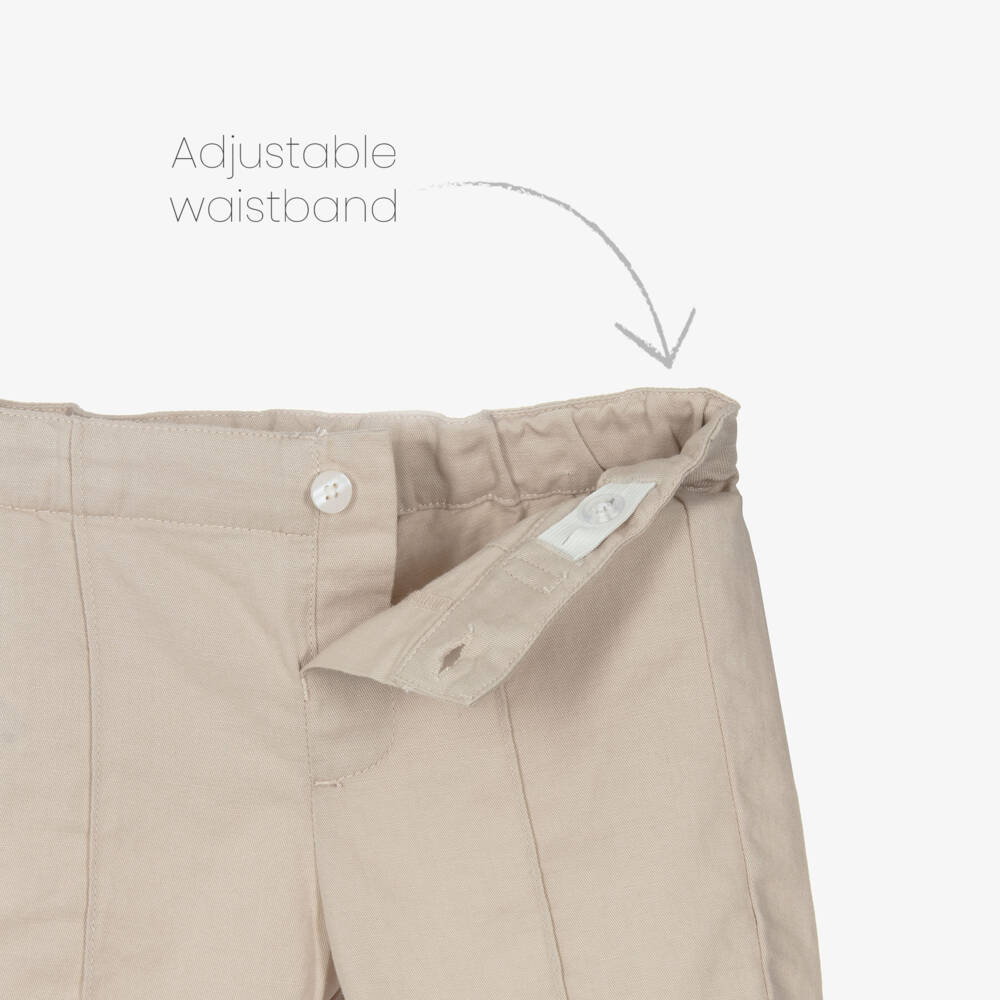 Mayoral-Boys Beige & White Summer Shorts Ensemble | Childrensalon Outlet