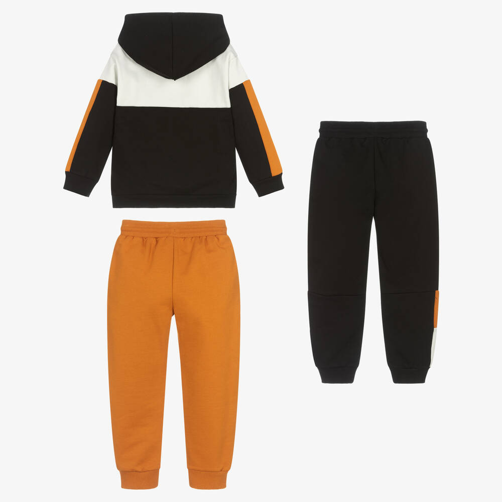 Mayoral-Черно-коричневый спортивный костюм из хлопка | Childrensalon Outlet