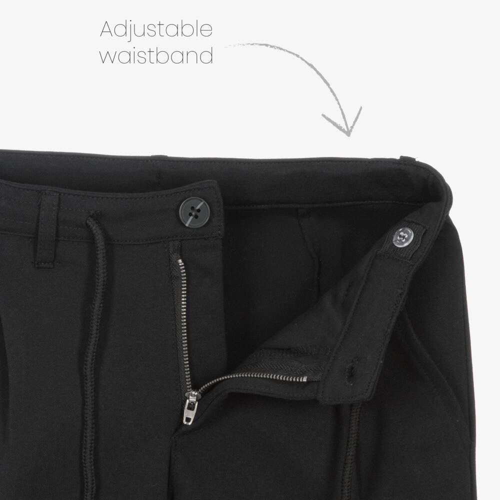 Mayoral Nukutavake-Boys Black Chino Relaxed Jersey Trousers | Childrensalon Outlet