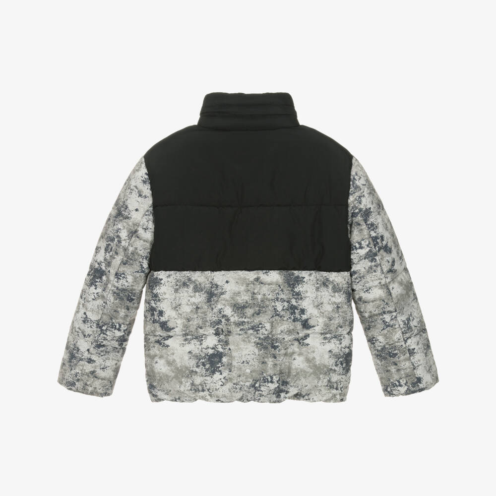 Mayoral Nukutavake-Boys Black & Grey Camoflage-Style Padded Jacket | Childrensalon Outlet