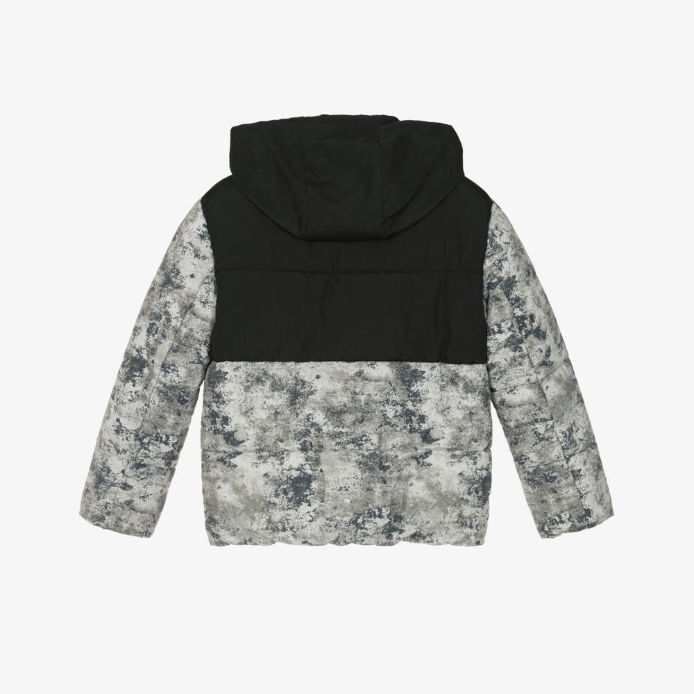 Mayoral Nukutavake-Boys Black & Grey Camoflage-Style Padded Jacket | Childrensalon Outlet