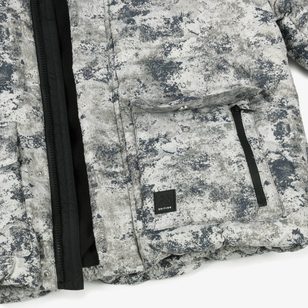 Mayoral Nukutavake-Boys Black & Grey Camoflage-Style Padded Jacket | Childrensalon Outlet