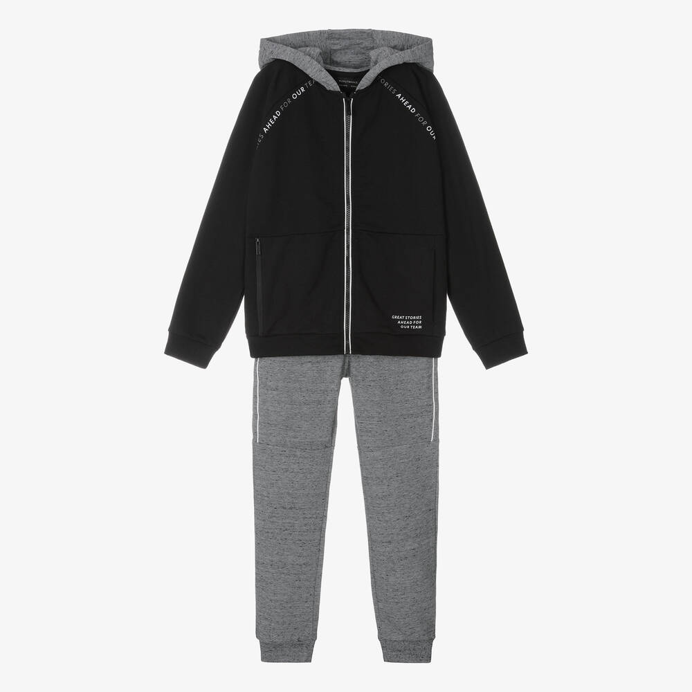 Mayoral Nukutavake - Boys Black & Grey Tracksuit | Childrensalon