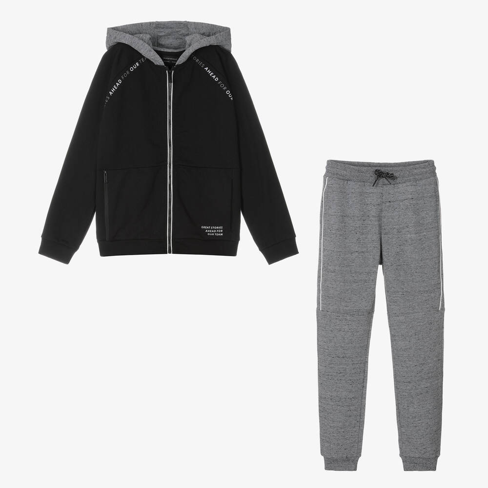 Mayoral Nukutavake-Boys Black & Grey Tracksuit | Childrensalon Outlet