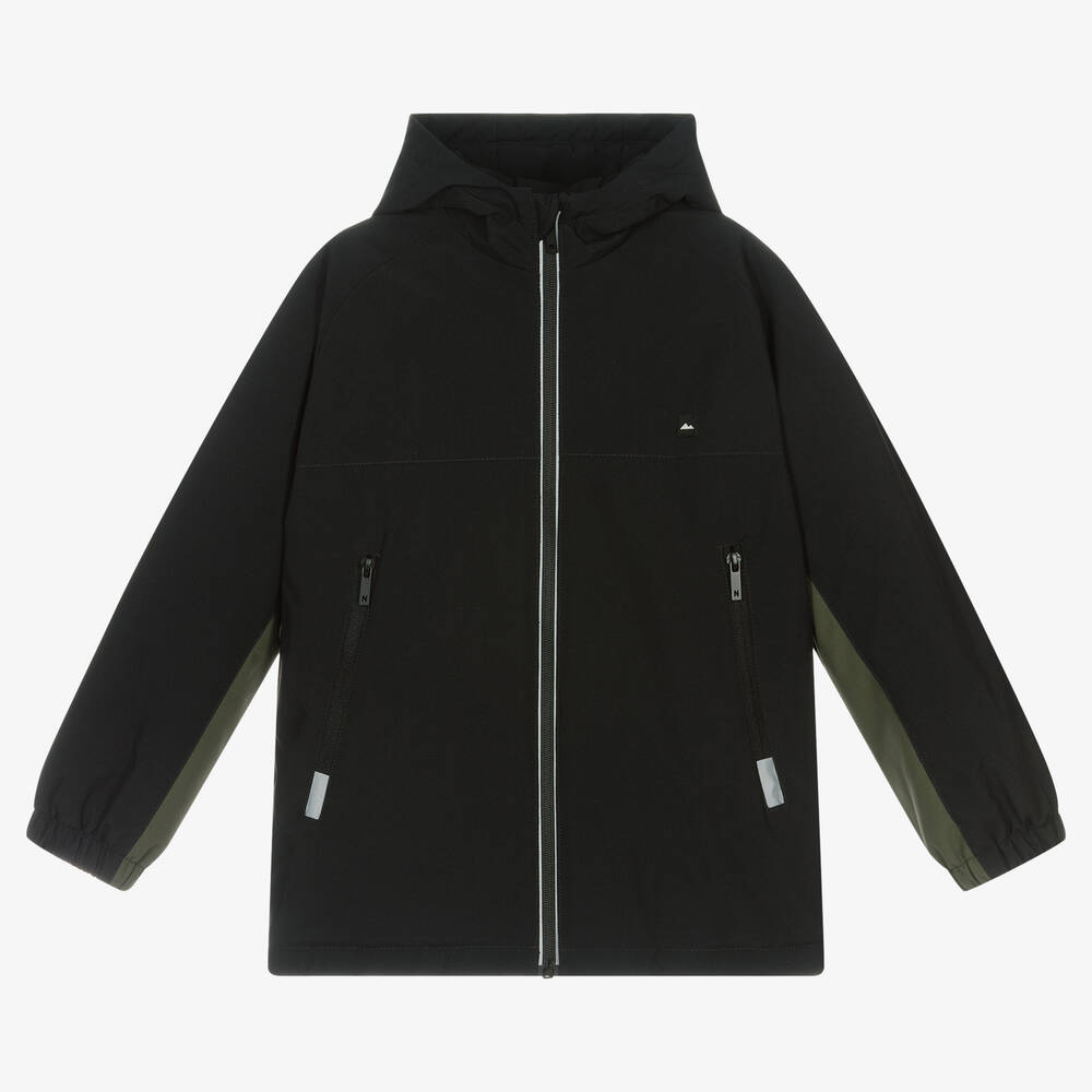 Mayoral Nukutavake-Boys Black Hooded Jacket  | Childrensalon Outlet