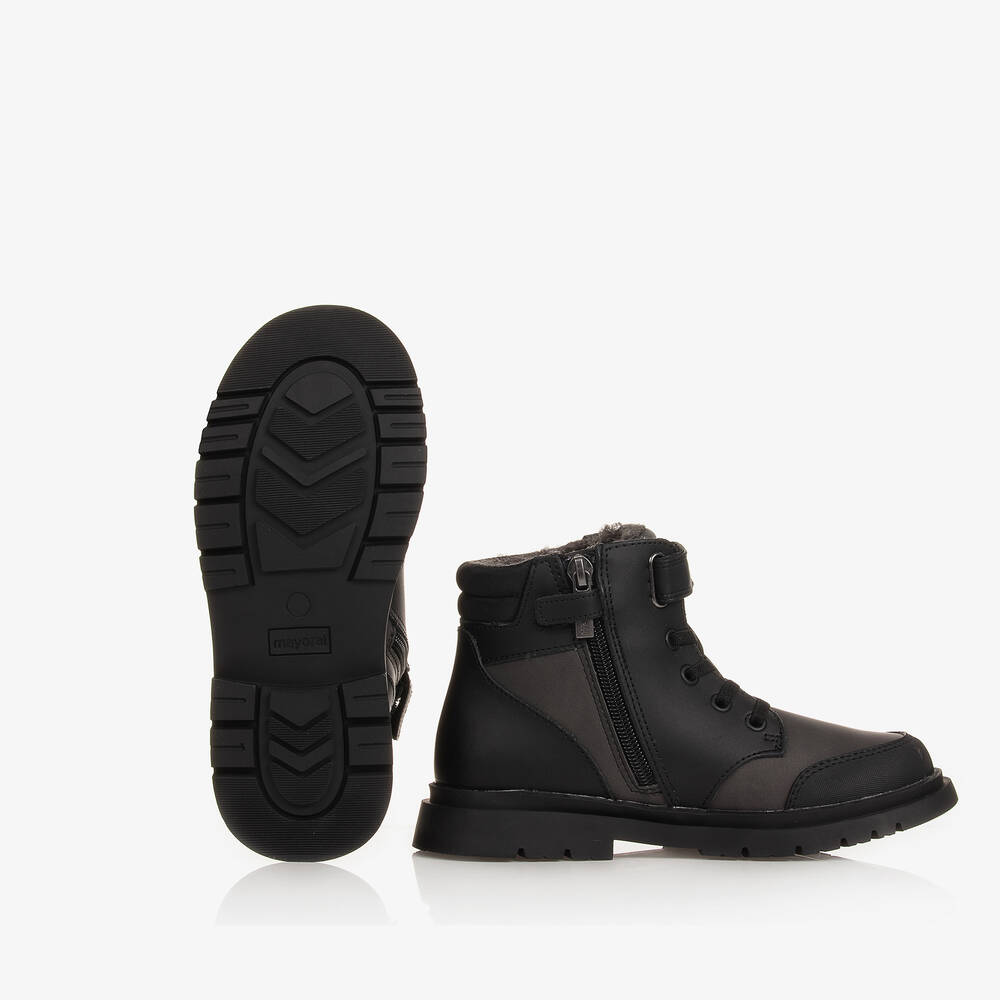 Mayoral-Черные кожаные ботинки | Childrensalon Outlet