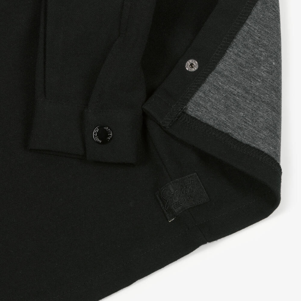 Mayoral-Boys Black Punto Milano Overshirt | Childrensalon Outlet