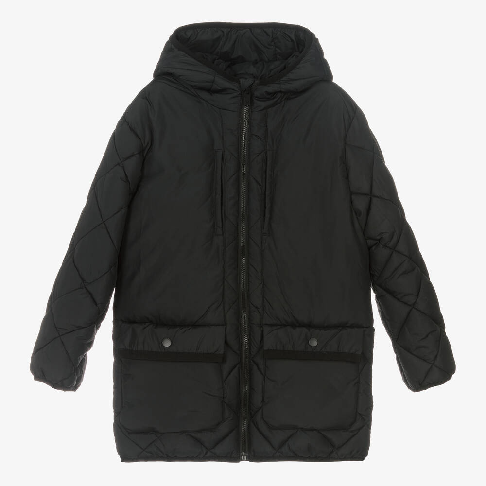 Mayoral Nukutavake - Boys Black Quilted Puffer Coat | Childrensalon