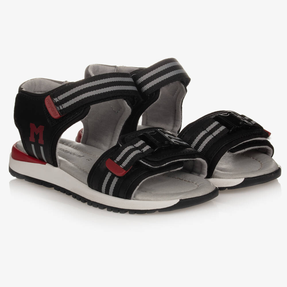 Mayoral-Boys Black & Red Sandals | Childrensalon Outlet