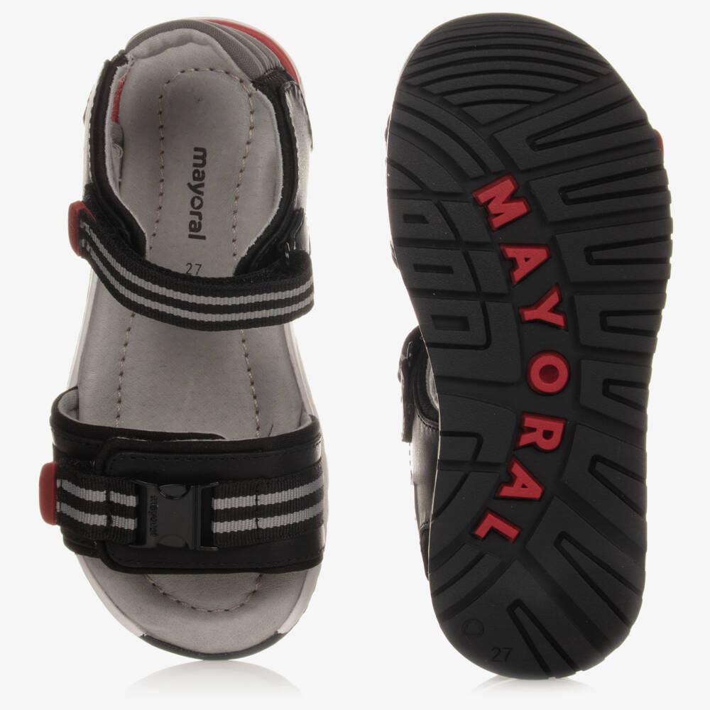 Mayoral-Boys Black & Red Sandals | Childrensalon Outlet