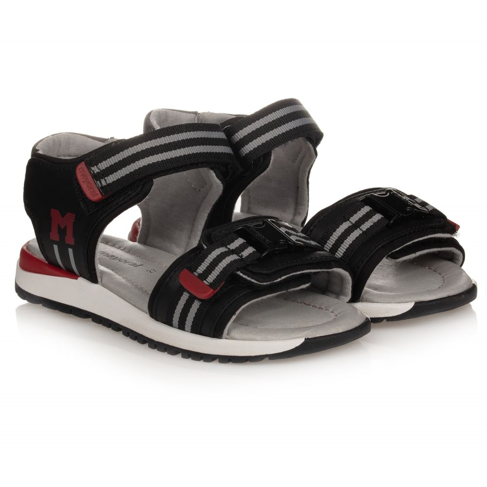 Mayoral - Boys Black & Red Sandals | Childrensalon