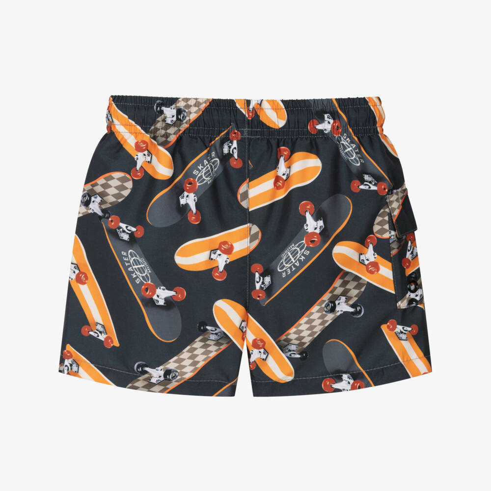 Mayoral-Boys Black Skateboard Print Trunks | Childrensalon Outlet