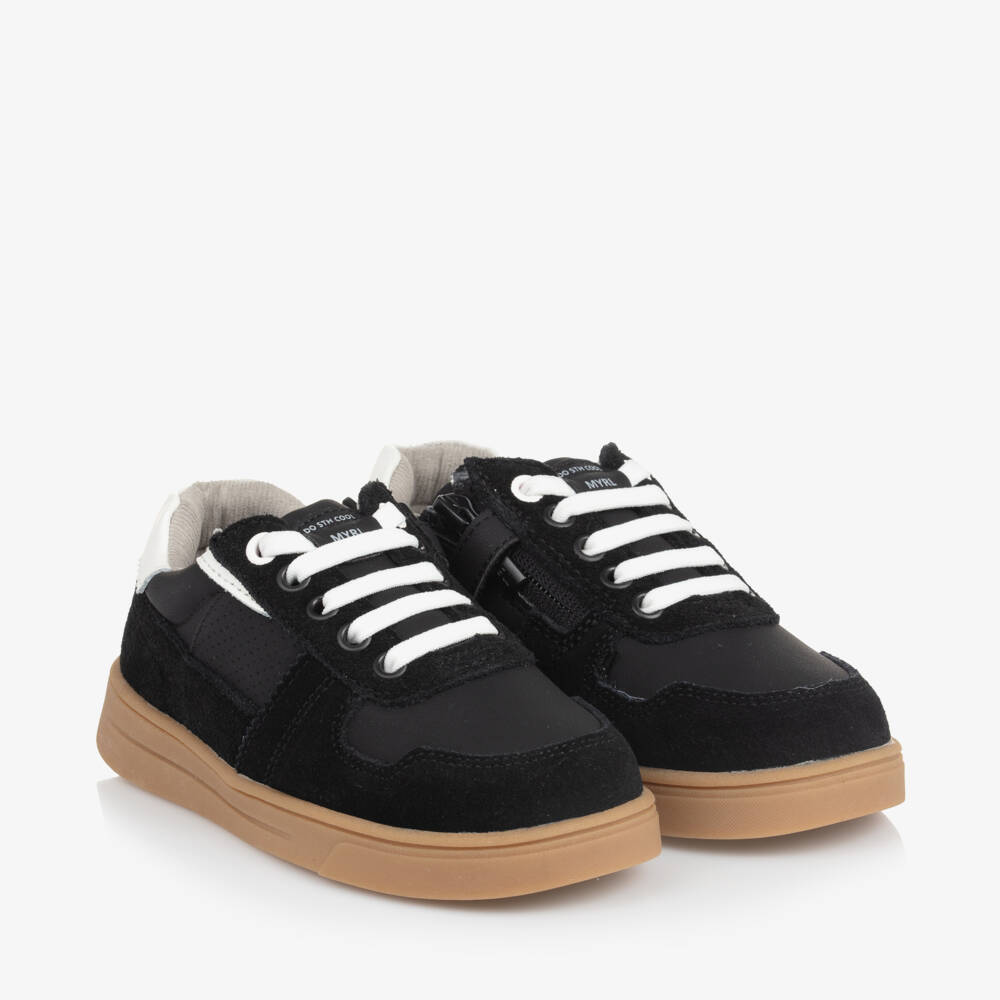 Mayoral-Boys Black Suede Leather Sneakers | Childrensalon Outlet