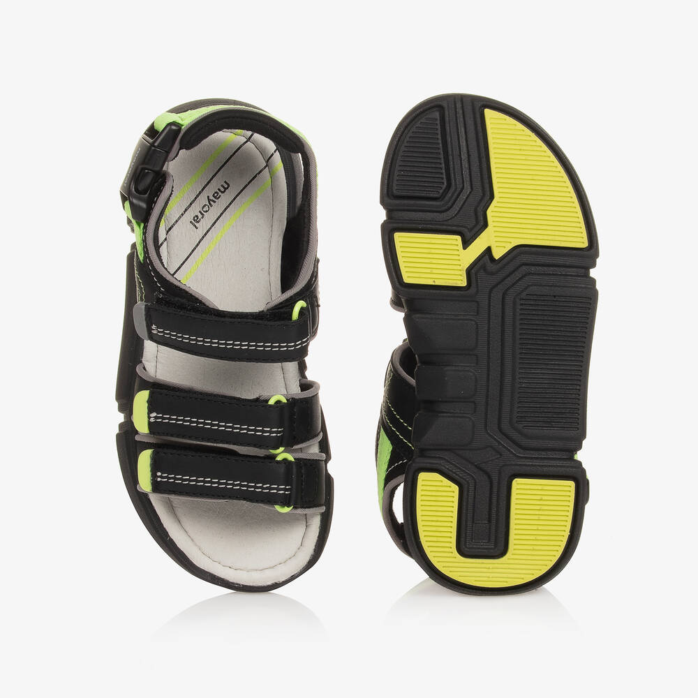 مايورال-صندل بشريط لاصق جلد صناعي لون أسود للأولاد | Childrensalon Outlet