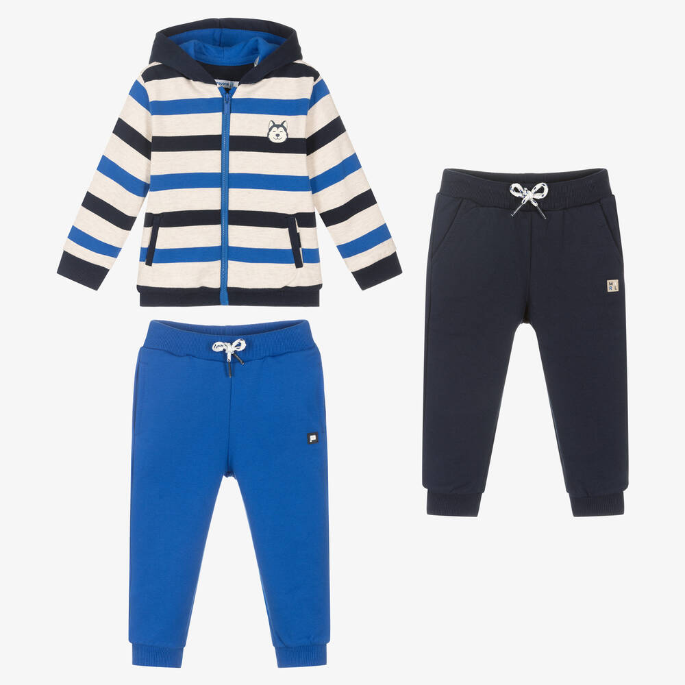 Mayoral - Синий спортивный костюм из 3 предметов для мальчиков | Childrensalon
