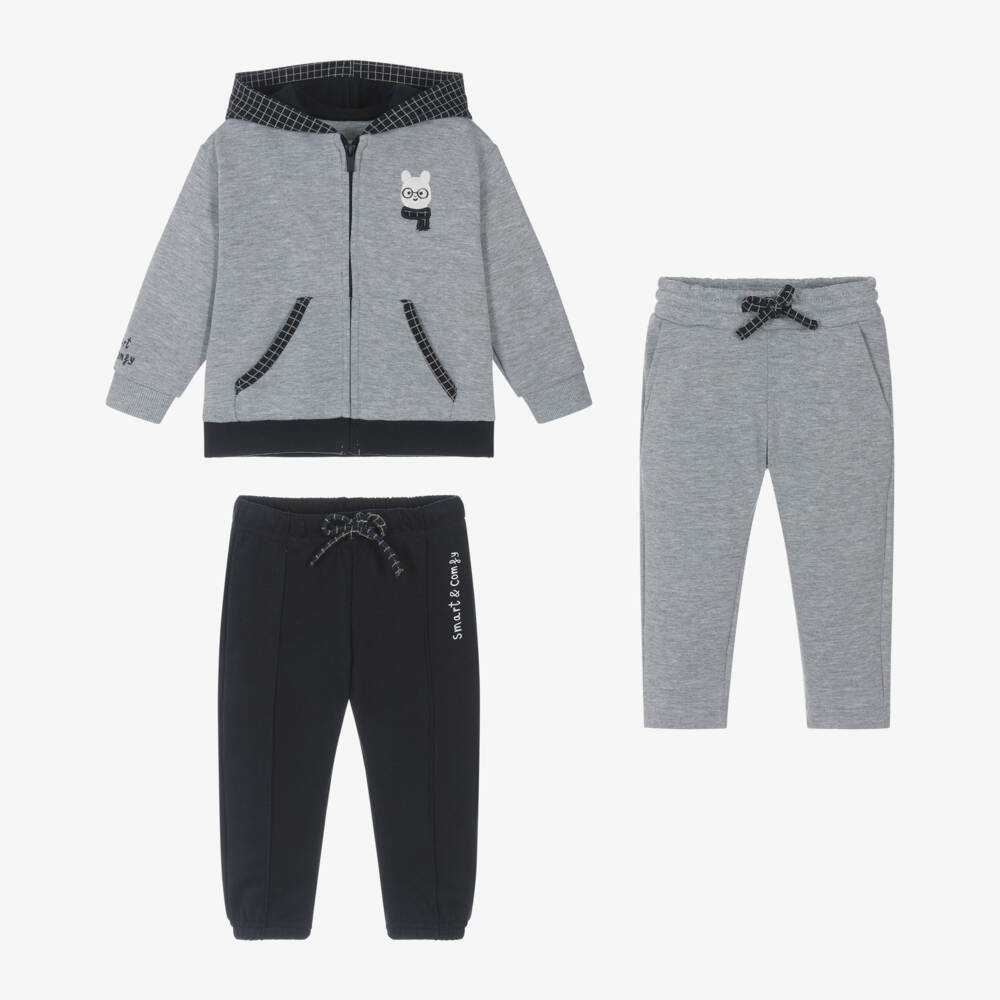 Mayoral-Boys Blue and Grey Tracksuit Trio | Childrensalon Outlet