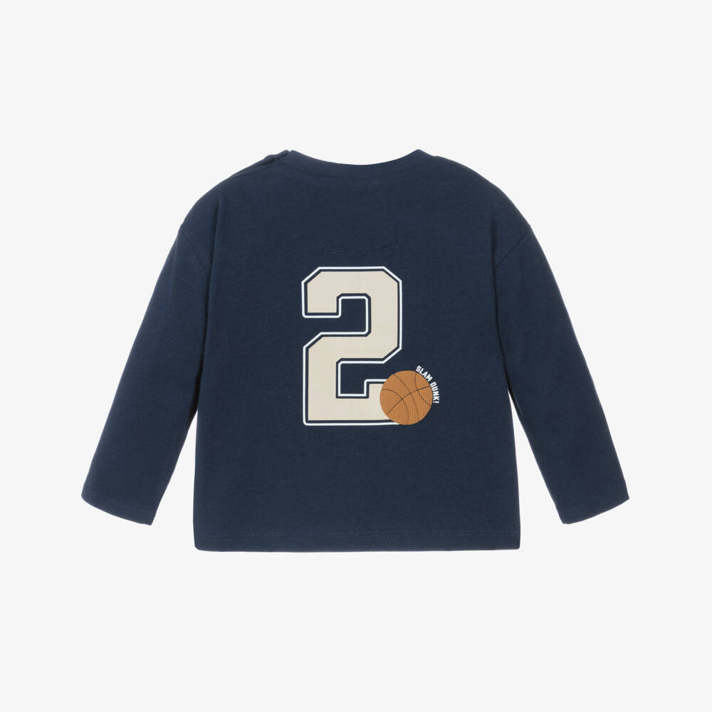 Mayoral-Футболка из хлопка с баскетбольным принтом синяя для мальчиков | Childrensalon Outlet