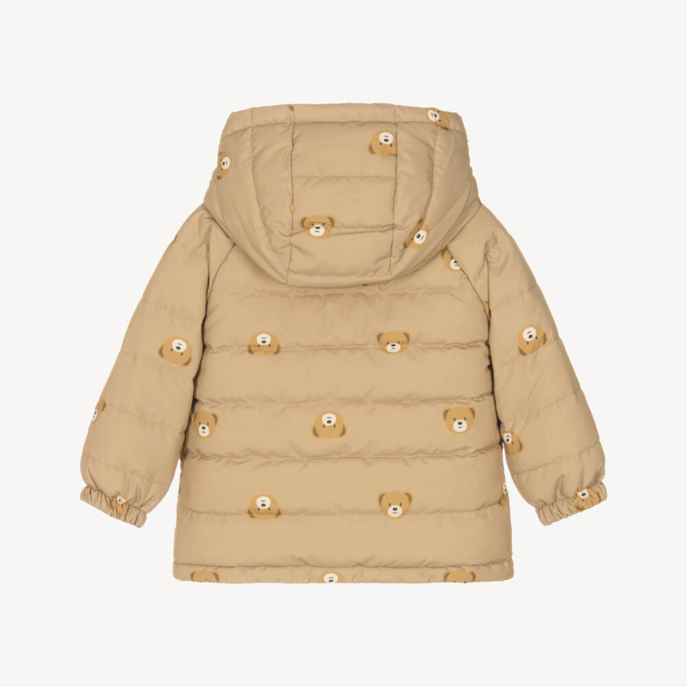 Mayoral-Boys Blue & Beige Reversible Hooded Jacket with Teddy Bears | Childrensalon Outlet