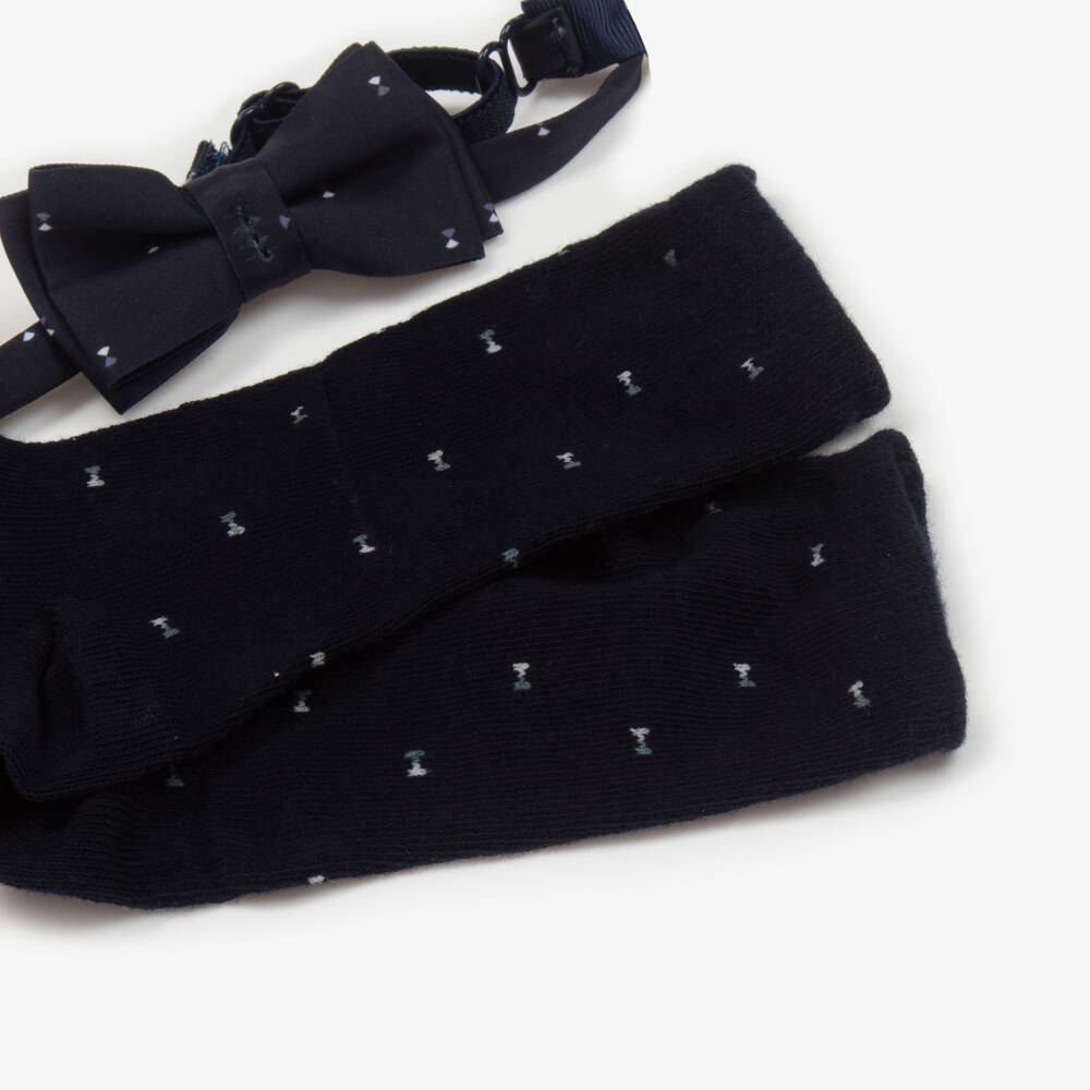 مايورال-طقم ربطة عنق وجوارب لون كحلي للأولاد | Childrensalon Outlet