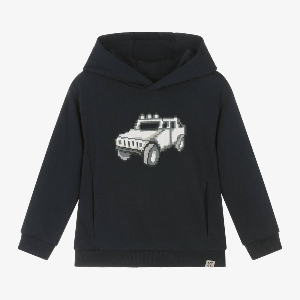 Mayoral-Boys Blue Car Graphic Sweatshirt | Childrensalon Outlet