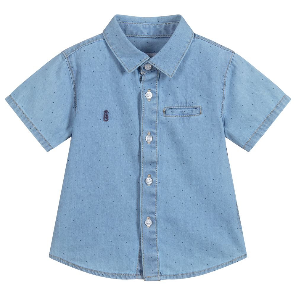 Mayoral - Boys Blue Chambray Shirt | Childrensalon Outlet