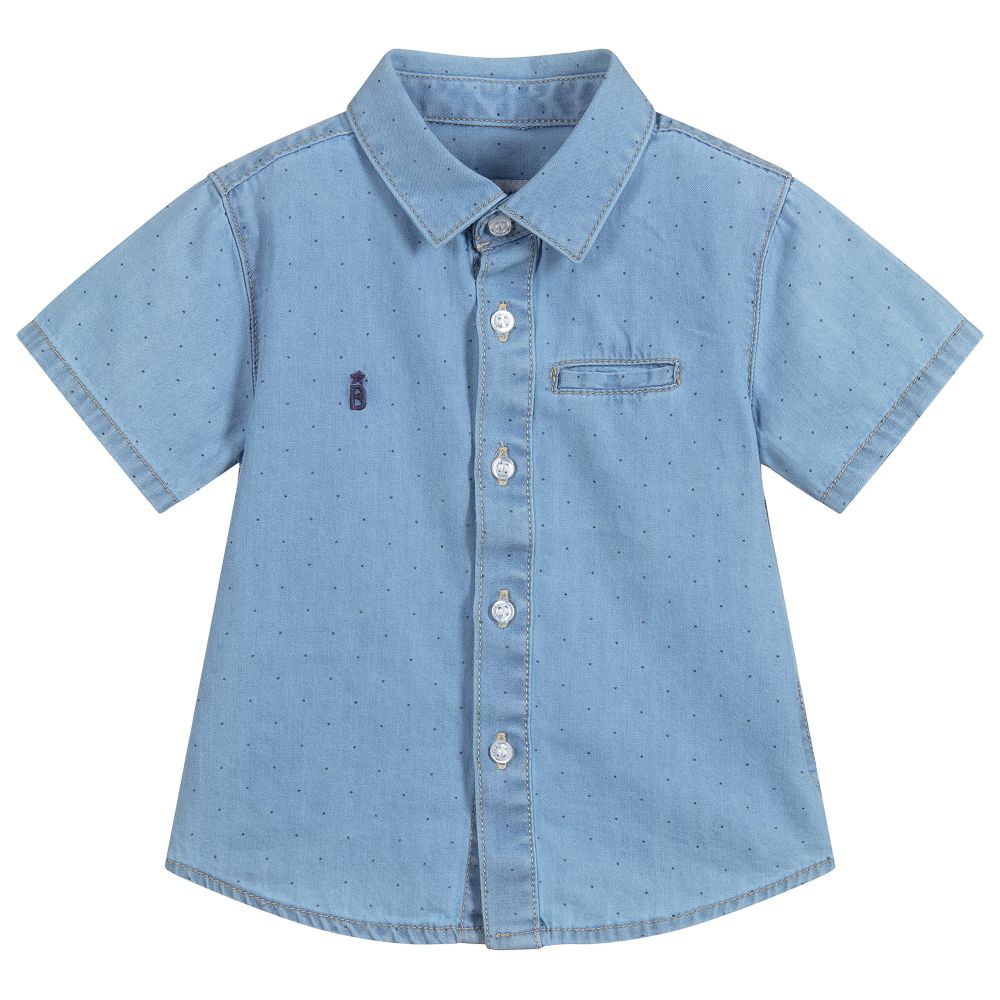 Mayoral-Boys Blue Chambray Shirt | Childrensalon Outlet