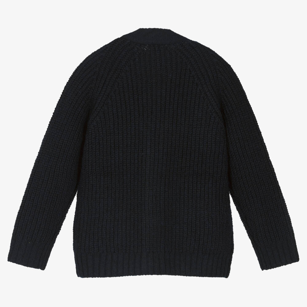 Mayoral-Boys Blue Chunky Knit Cardigan | Childrensalon Outlet