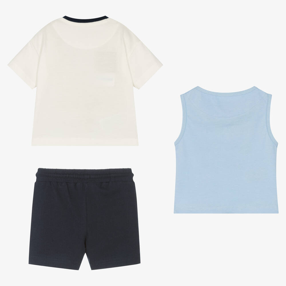 Mayoral-Сине-голубой комплект с шортами из хлопка | Childrensalon Outlet