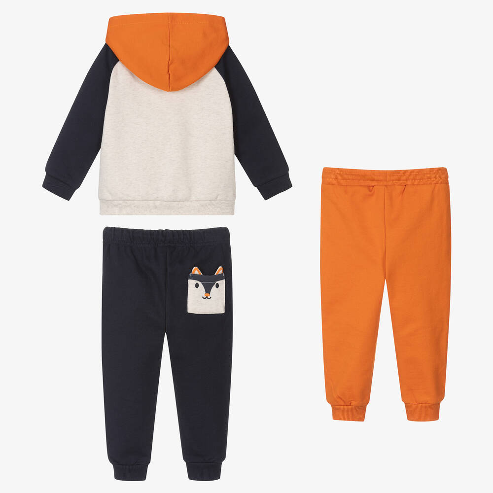 مايورال-بدلة رياضية قطن جيرسي لون كحلي للأولاد - 3 قطع | Childrensalon Outlet