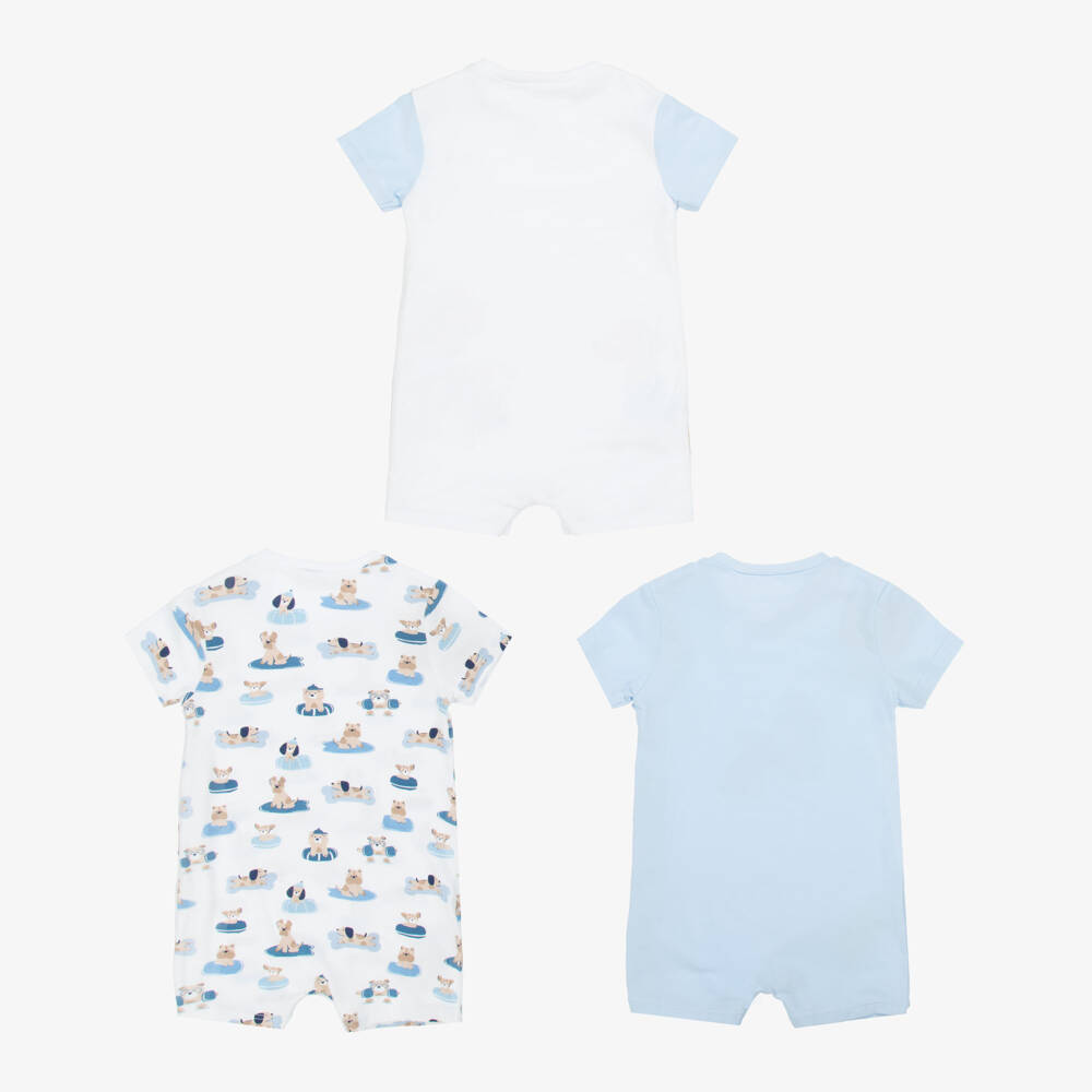 Mayoral Newborn-Boys Blue Cotton Babywear Trio | Childrensalon Outlet