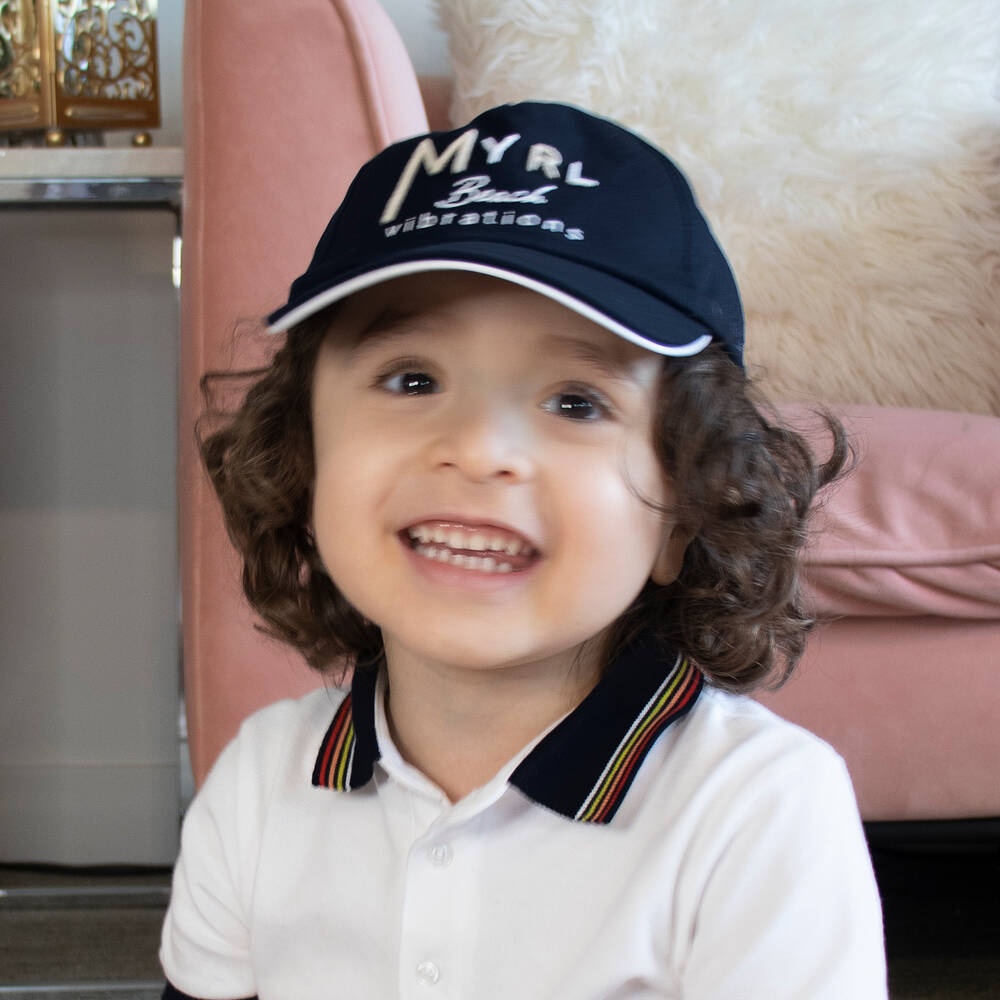 Mayoral-Boys Blue Cotton Cap | Childrensalon Outlet