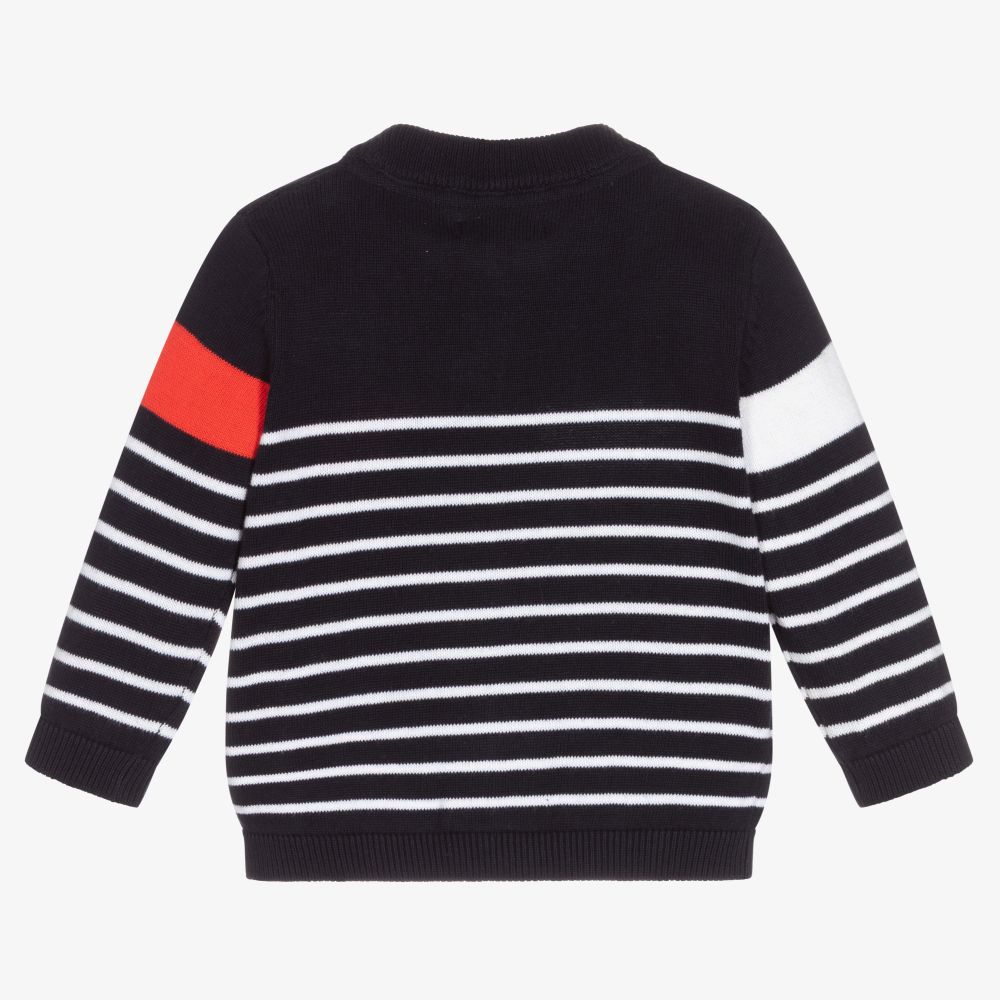 Mayoral-Boys Blue Cotton Cardigan | Childrensalon Outlet