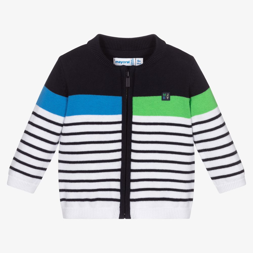 Mayoral - Boys Blue Cotton Cardigan | Childrensalon